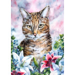 Print - Cat with Lilies